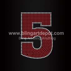 Number Five Rhinestone Heat Transfers